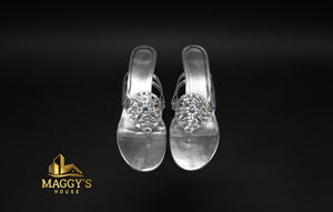 Qupid Silver Wedge Sandal