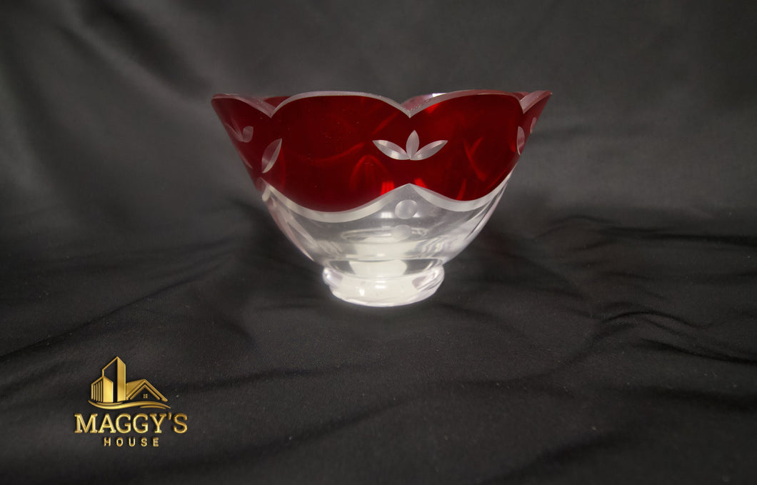 Vintage Ruby Red Crystal Bowl